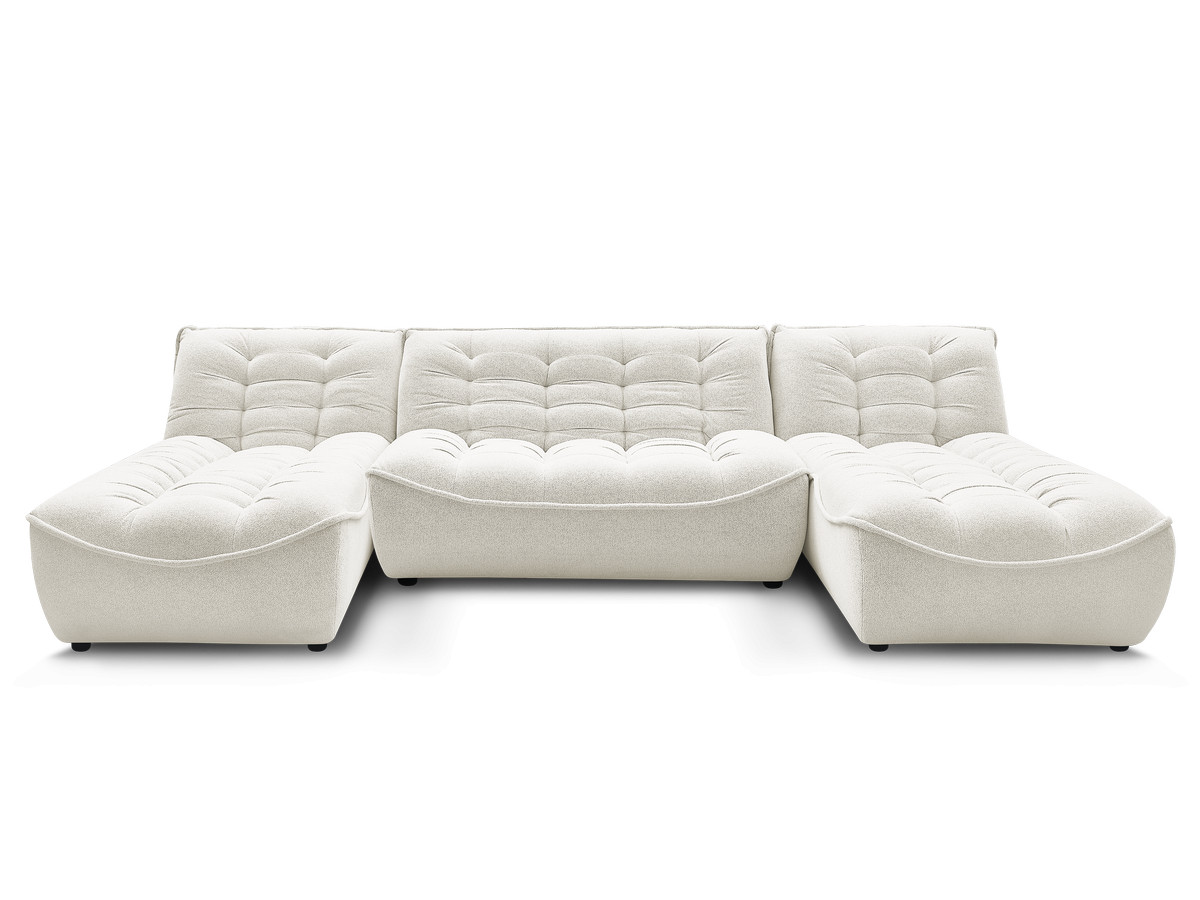 Canapé panoramique fixe modulable SERENA tissu chiné