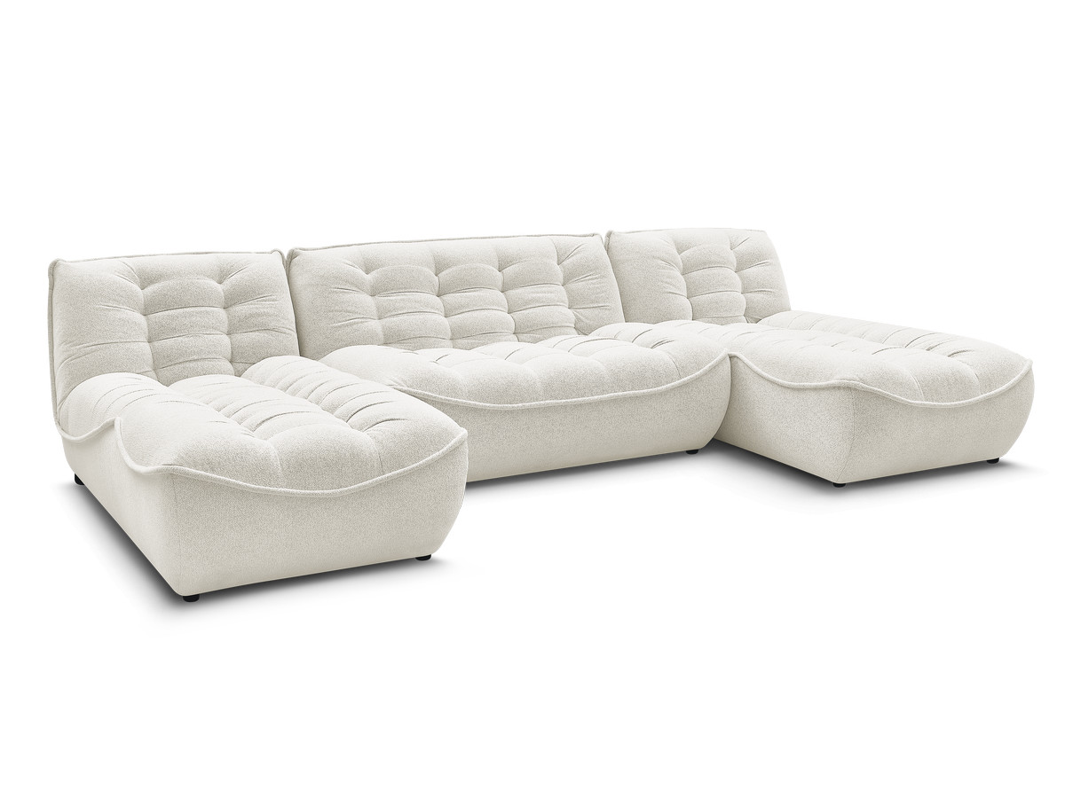 Canapé panoramique fixe modulable SERENA tissu chiné