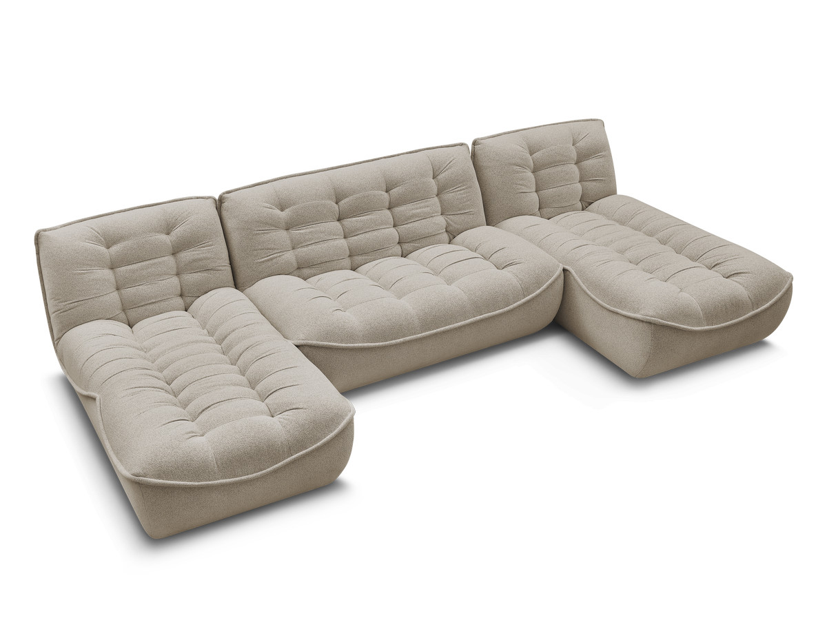 Canapé panoramique fixe modulable SERENA tissu chiné