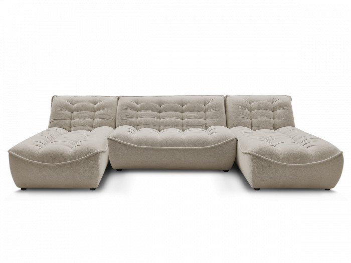 Canapé panoramique fixe modulable SERENA tissu chiné