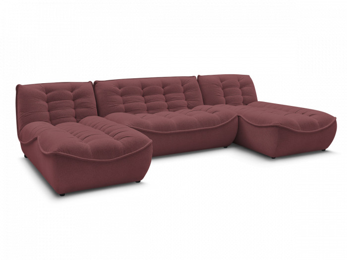 Canapé panoramique fixe modulable SERENA tissu chiné