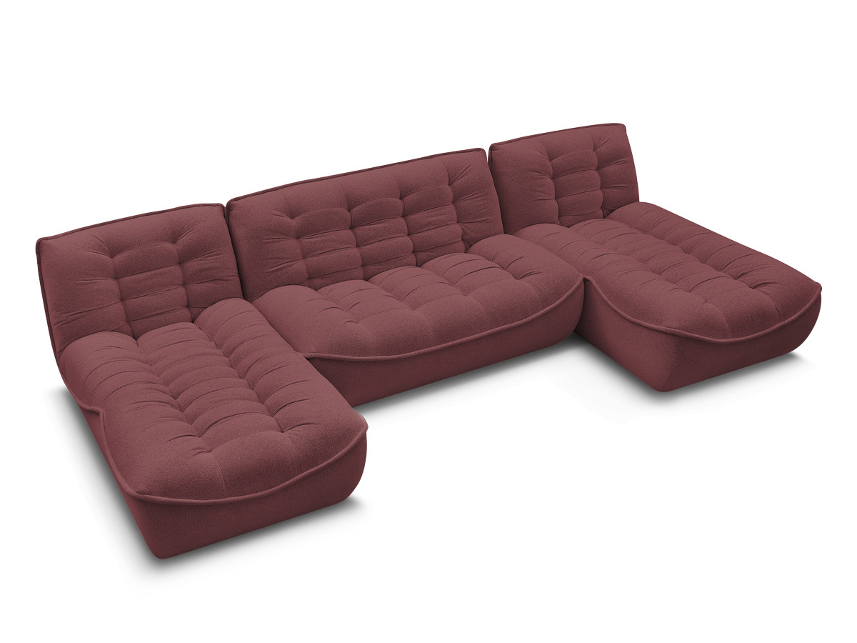 Canapé panoramique fixe modulable SERENA tissu chiné