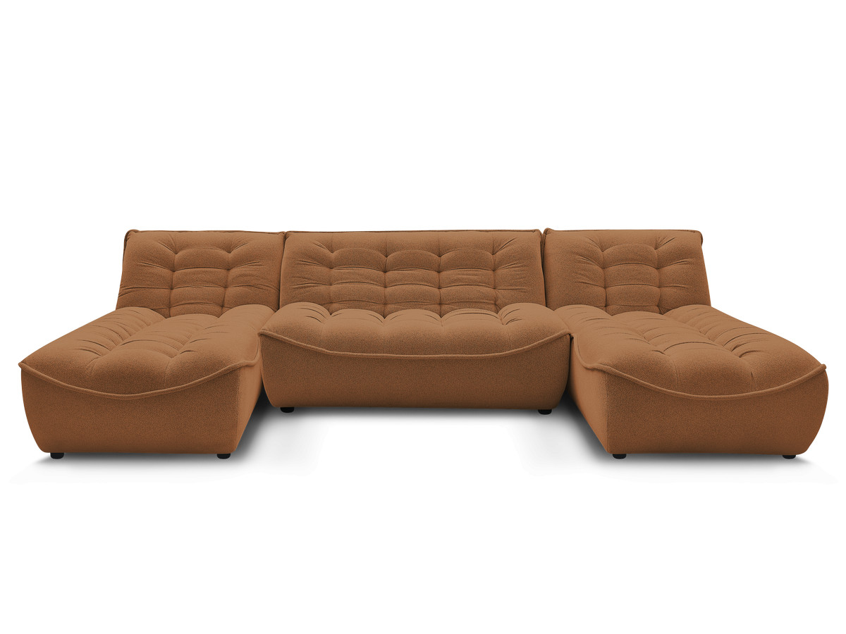 Canapé panoramique fixe modulable SERENA tissu chiné