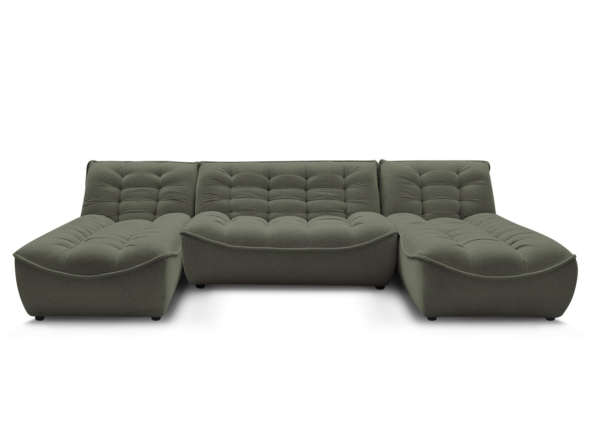 Canapé panoramique fixe modulable SERENA tissu chiné