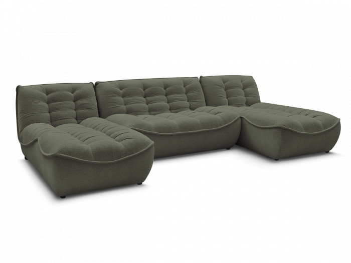 Canapé panoramique fixe modulable SERENA tissu chiné