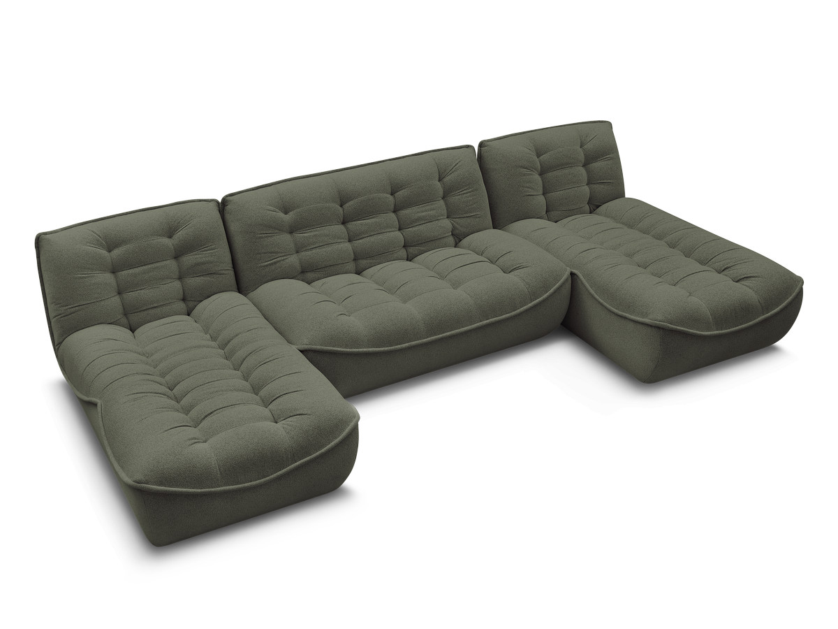 Canapé panoramique fixe modulable SERENA tissu chiné