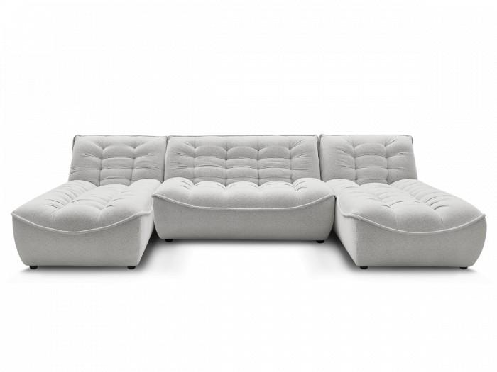 Canapé panoramique fixe modulable SERENA tissu chiné