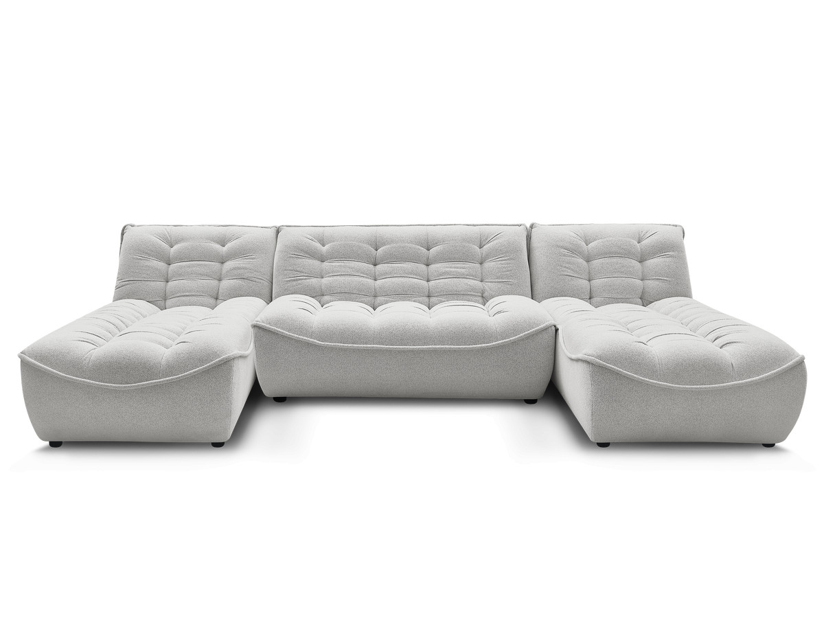 Canapé panoramique fixe modulable SERENA tissu chiné