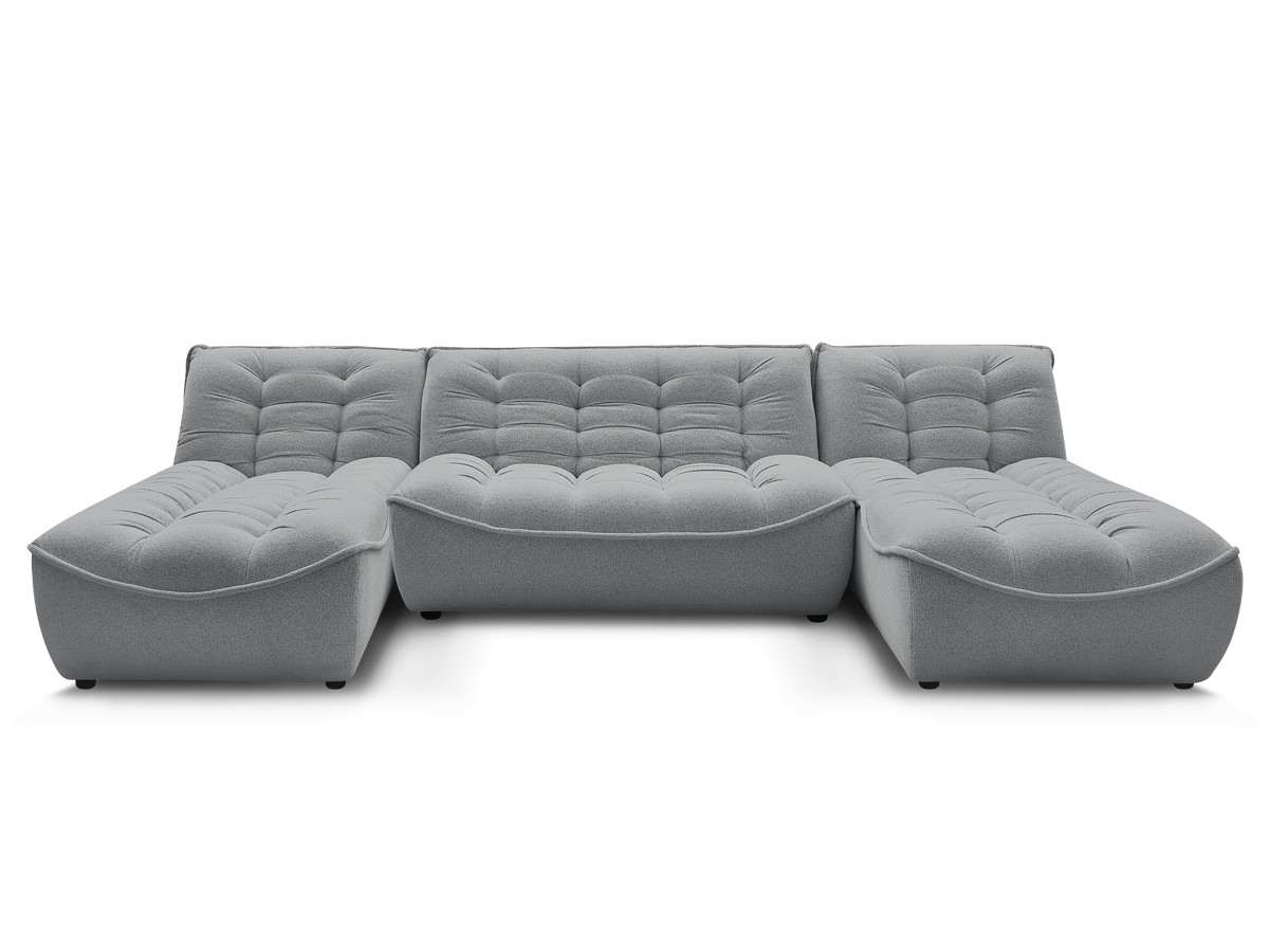 Canapé panoramique fixe modulable SERENA tissu chiné