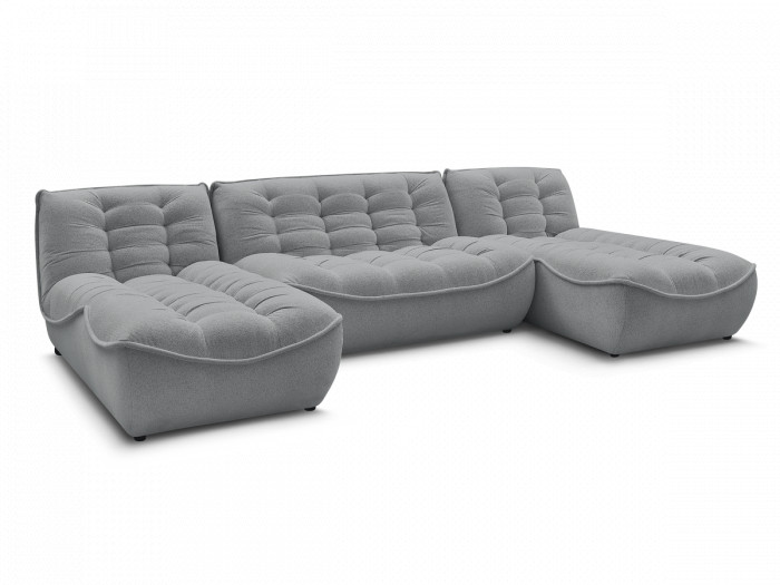 Canapé panoramique fixe modulable SERENA tissu chiné