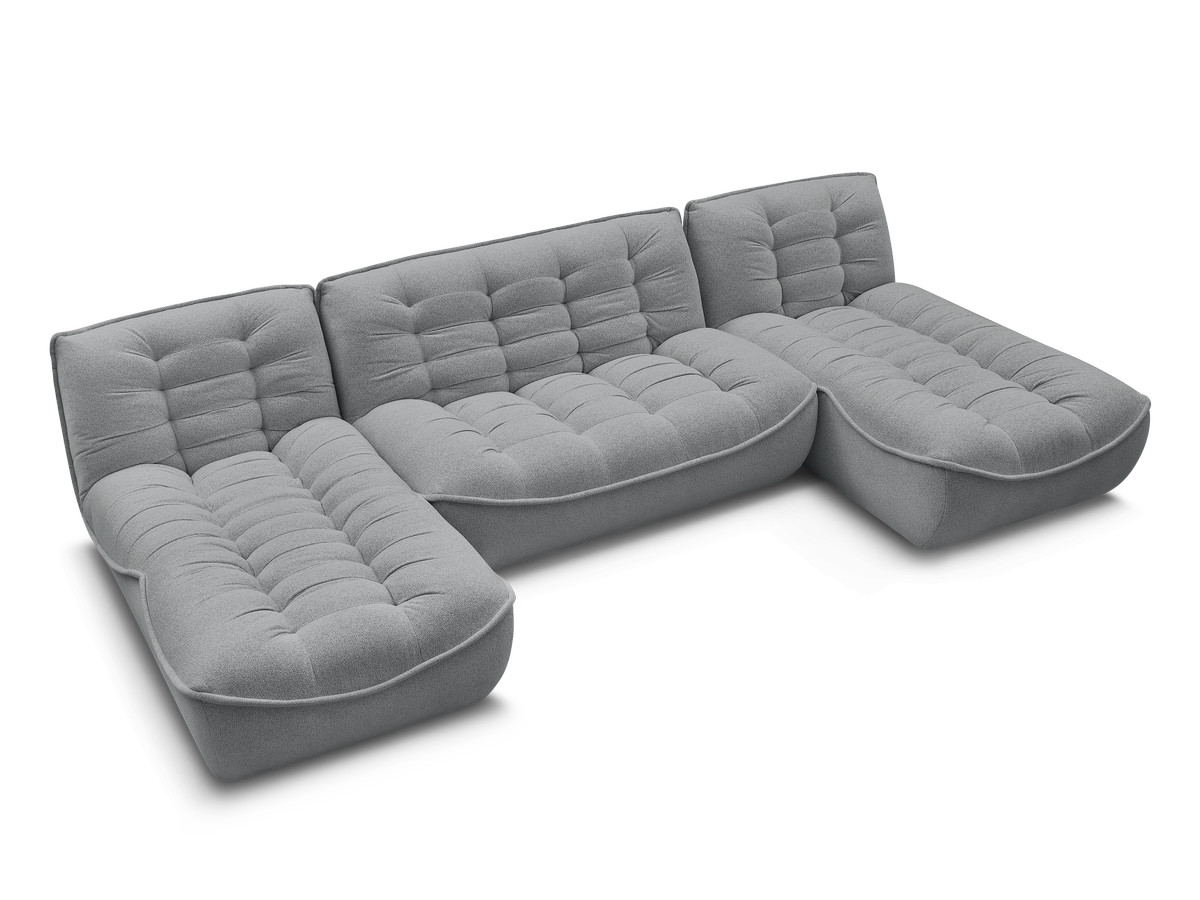 Canapé panoramique fixe modulable SERENA tissu chiné