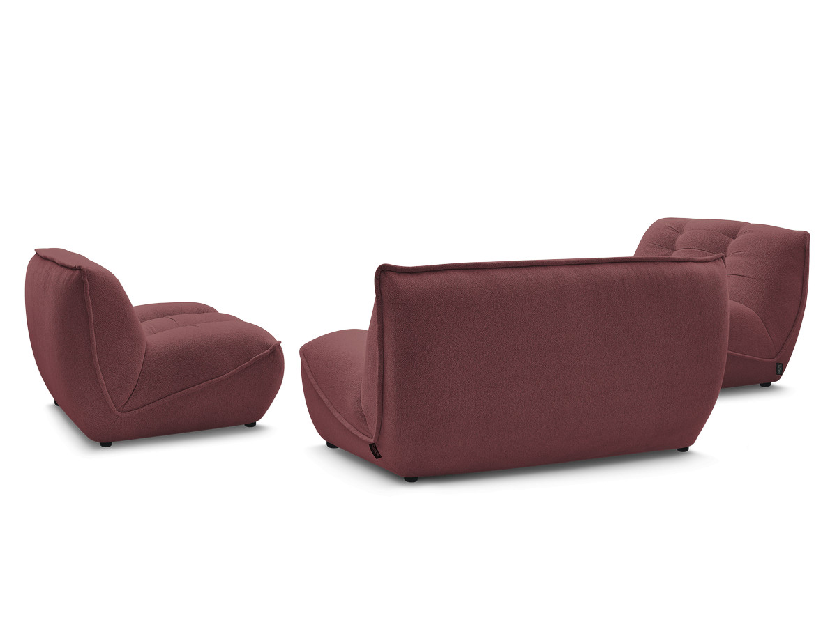 Canapé droit fixe modulable SERENA avec 2 chauffeuses 1 place et 1 chauffeuse 2 places tissu chiné