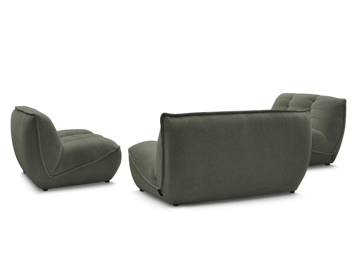 Canapé droit fixe modulable SERENA avec 2 chauffeuses 1 place et 1 chauffeuse 2 places tissu chiné