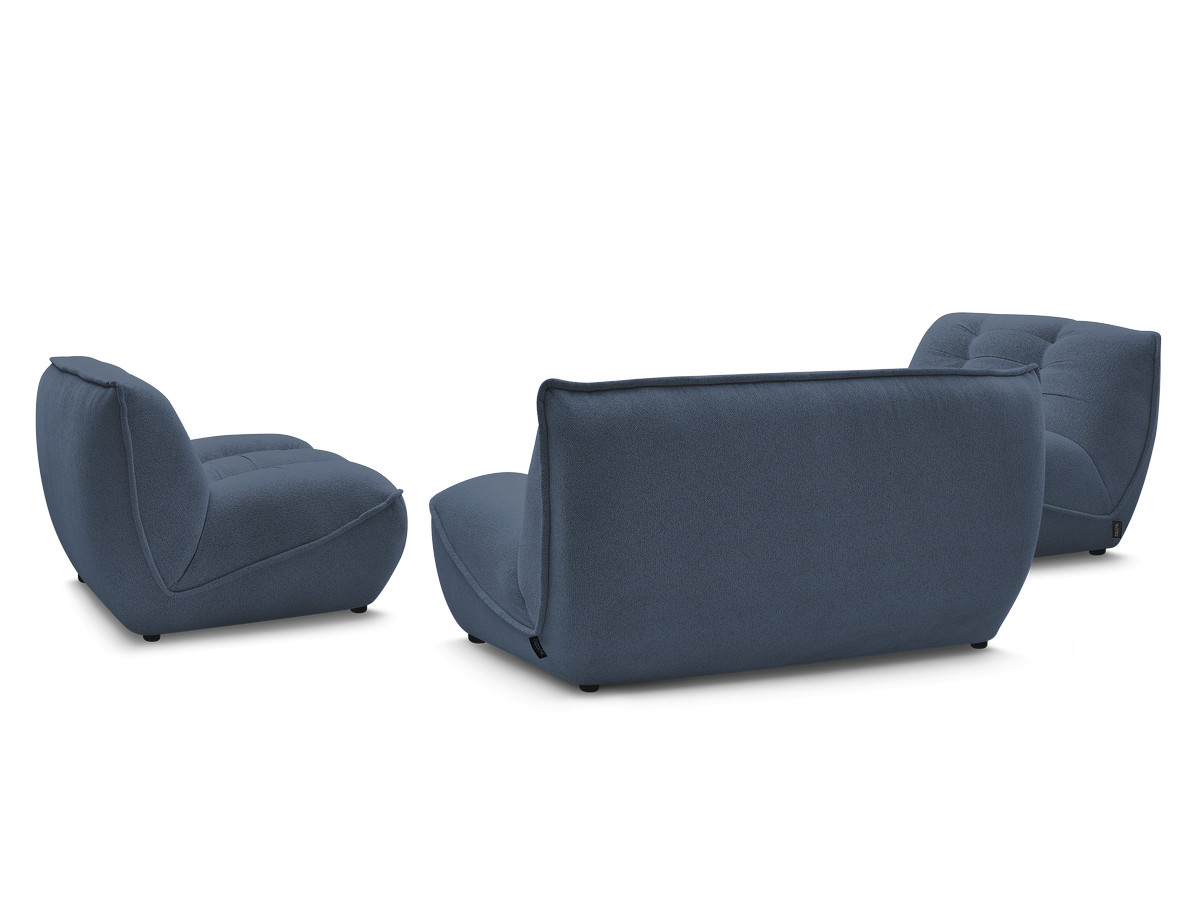 Canapé droit fixe modulable SERENA avec 2 chauffeuses 1 place et 1 chauffeuse 2 places tissu chiné