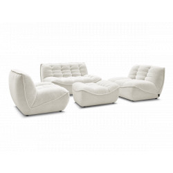 Droit fixe + 2 chauffeuses + 1 chauffeuse 2 places + pouf