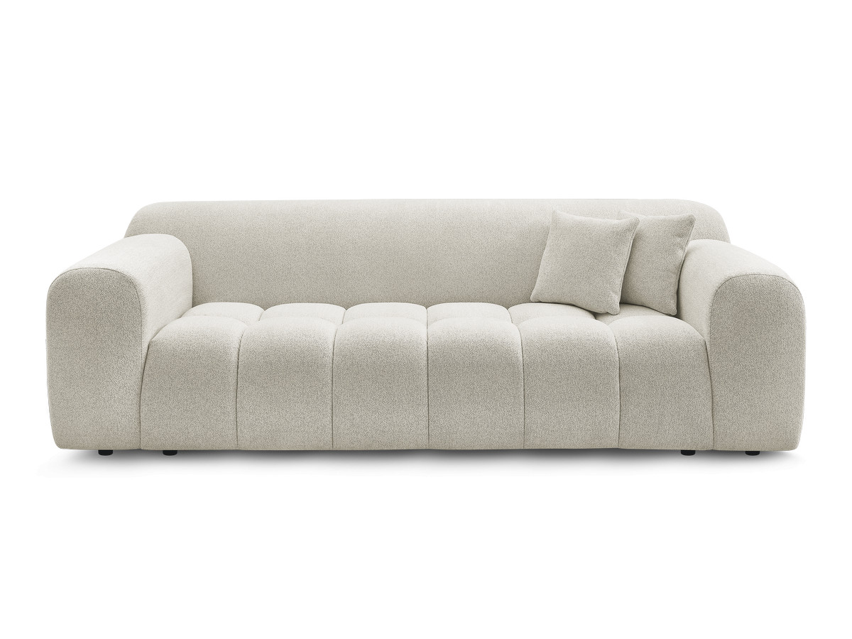 MELISSE 3-zits vaste rechte bank in gemęleerde stof