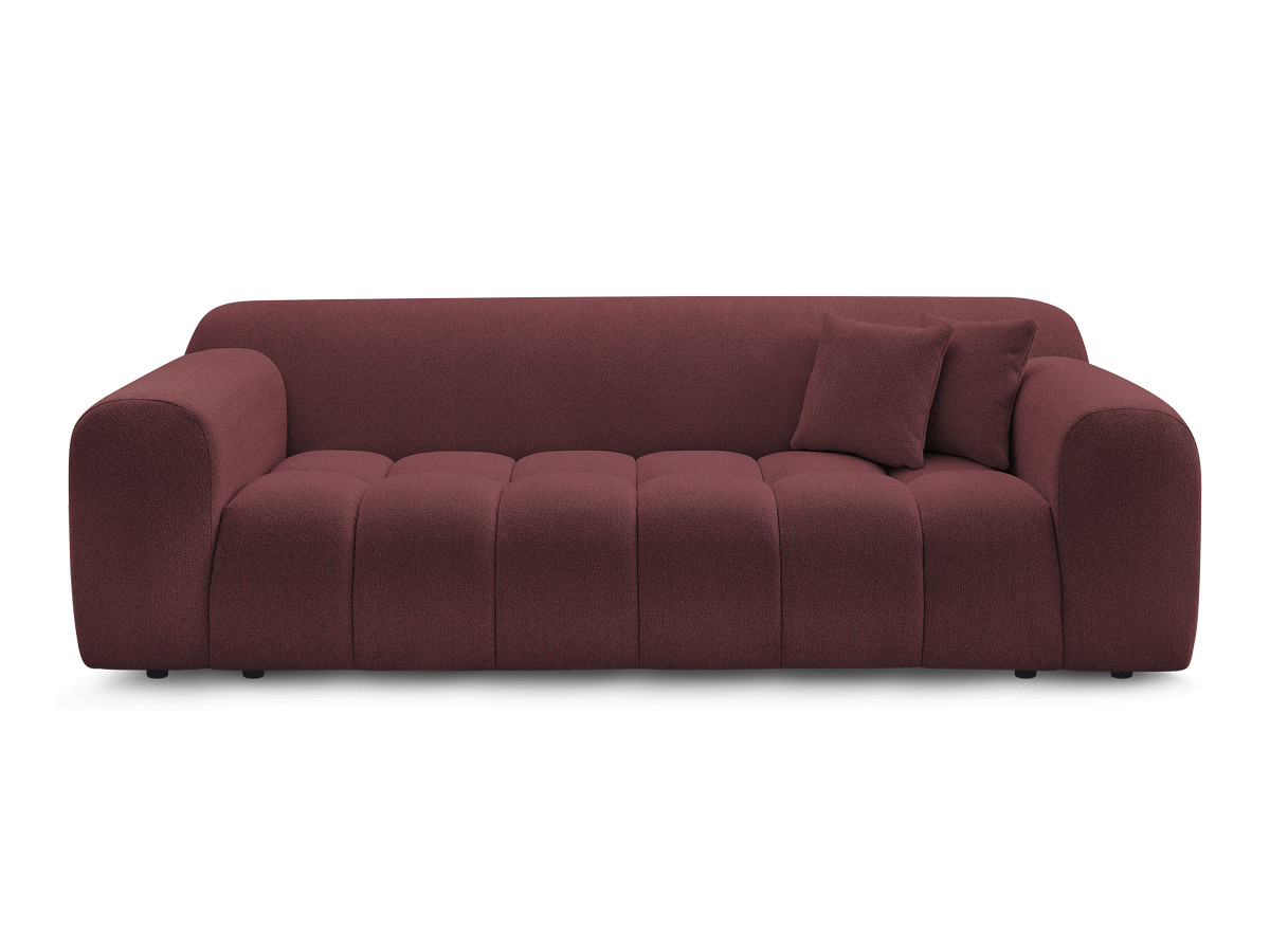 Canapé droit 3 places MELISSE chiné rouge — vue 4