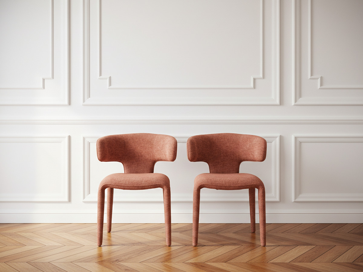 Lot de 2 chaises MILA texturé orange