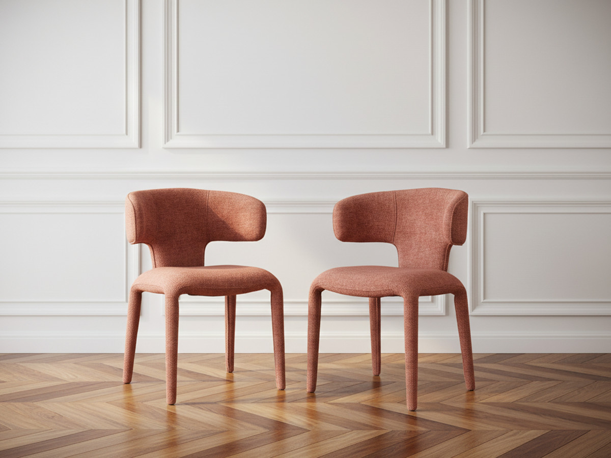 Set van 2 MILA stoelen in structuurstof