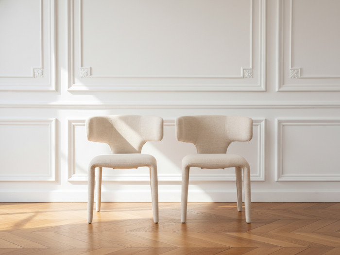 Lot de 2 chaises ROSA tissu texturé