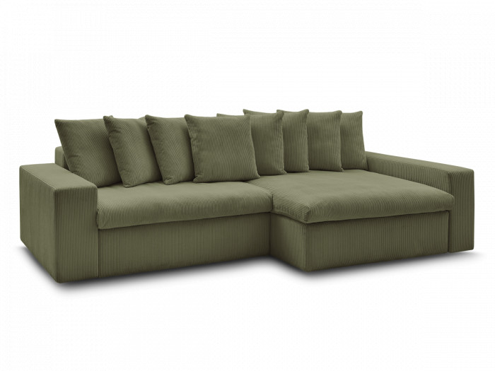 Canapé d'angle fixe ENORE velours côtelé