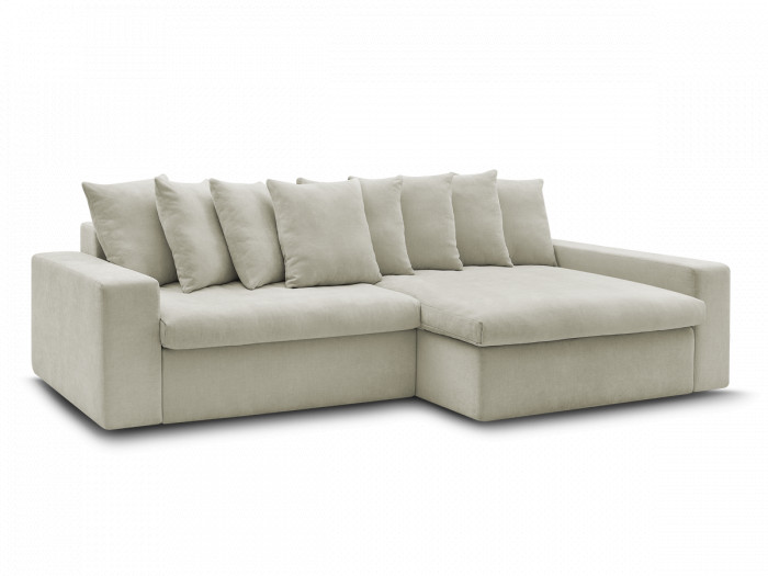 Canapé d'angle fixe ENORE tissu lisse