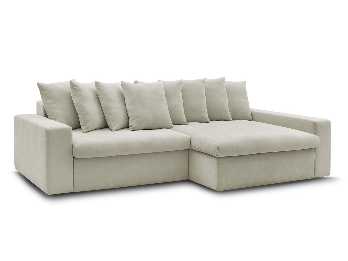 Canapé d'angle fixe ENORE tissu lisse