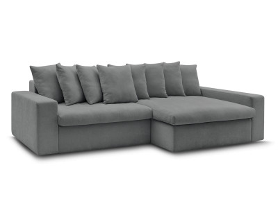 Canapé d'angle fixe ENORE tissu lisse