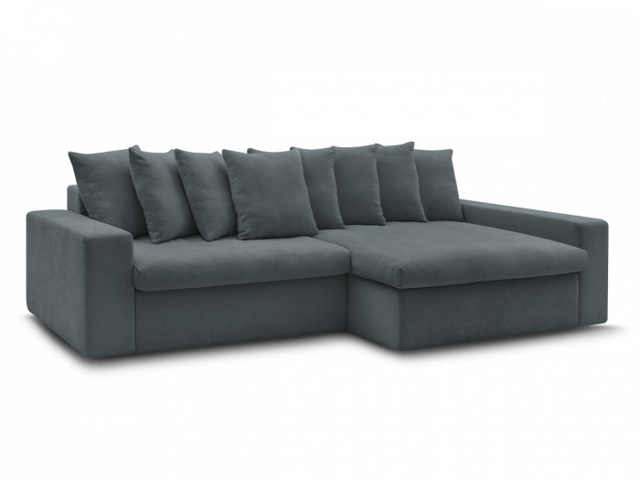 Canapé d'angle fixe ENORE tissu lisse