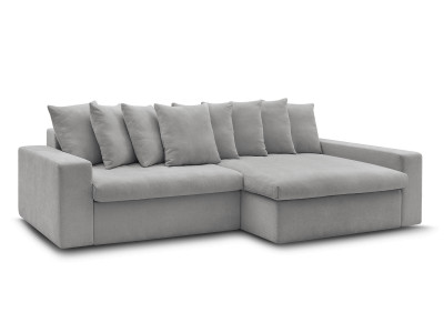 Canapé d'angle fixe ENORE tissu lisse