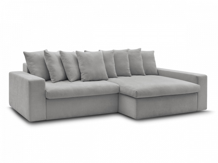 Canapé d'angle fixe ENORE tissu lisse