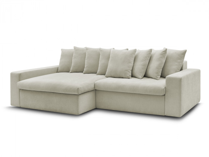 Canapé d'angle fixe ENORE tissu lisse