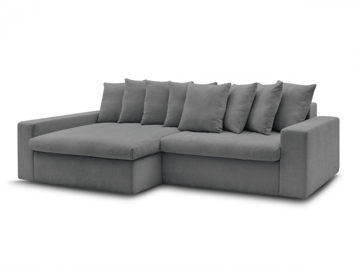 Canapé d'angle fixe ENORE tissu lisse