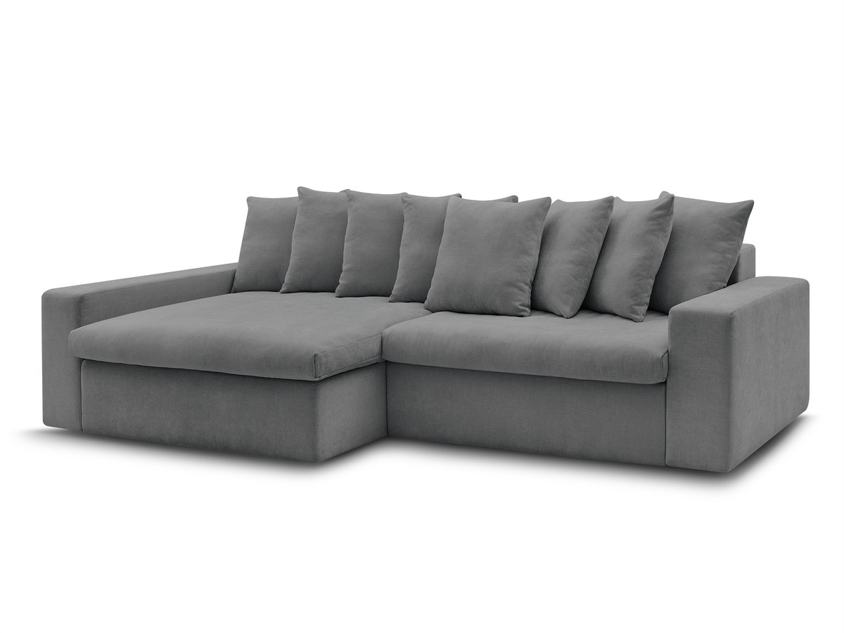 Canapé d'angle fixe ENORE tissu lisse