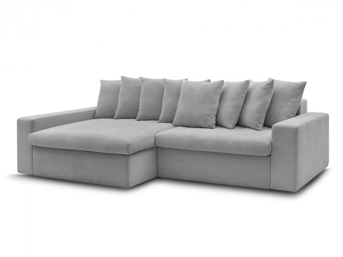 Canapé d'angle fixe ENORE tissu lisse