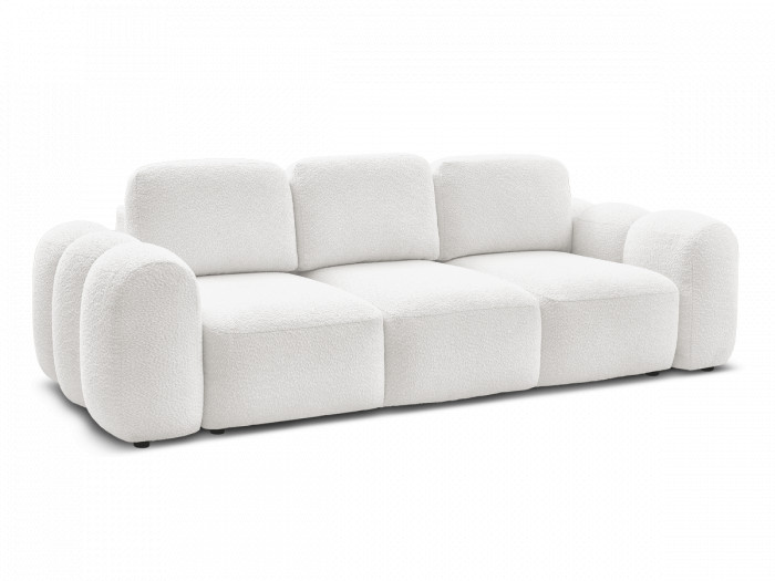 Canapé droit convertible 3 places MONTAIGNE tissu bouclette