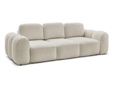 Canapé droit convertible coffre 3 places MONTAIGNE tissu bouclette