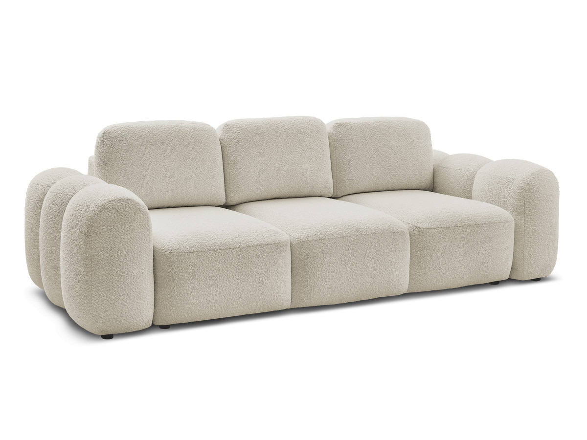 Canapé droit convertible 3 places MONTAIGNE tissu boucle