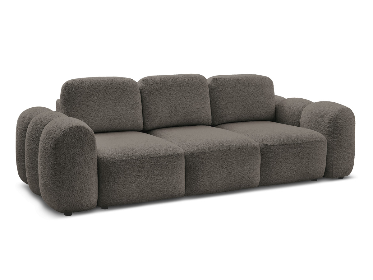 Canapé droit convertible 3 places MONTAIGNE tissu boucle