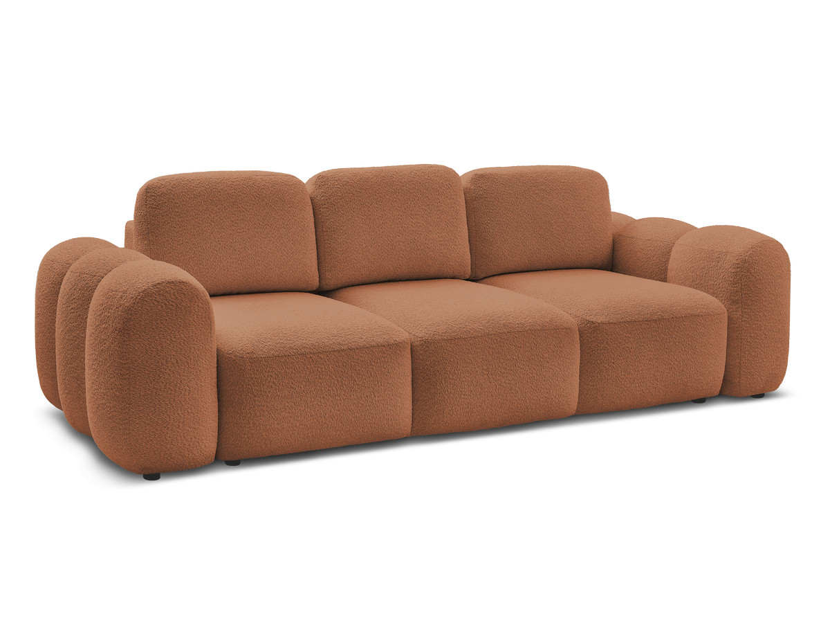 Canapé droit convertible 3 places MONTAIGNE tissu boucle