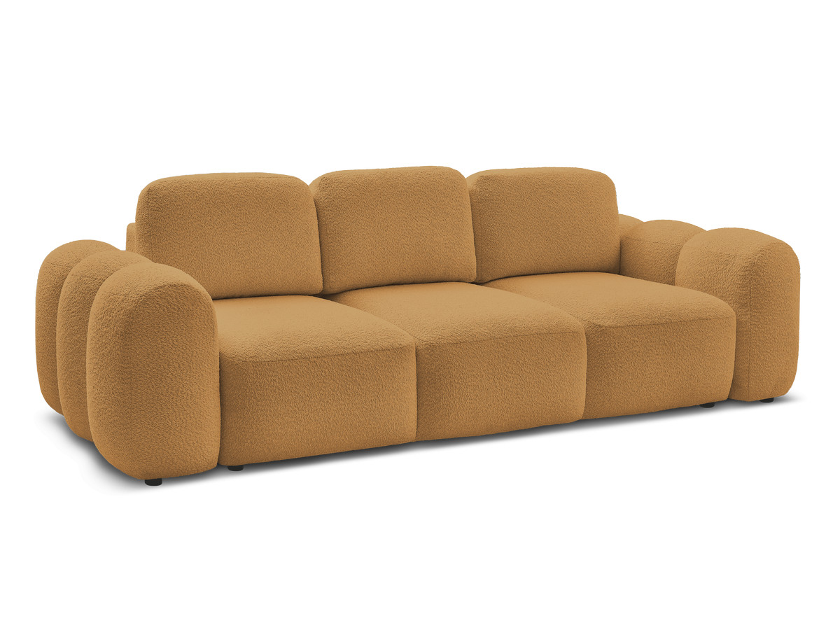 Canapé droit convertible 3 places MONTAIGNE tissu boucle