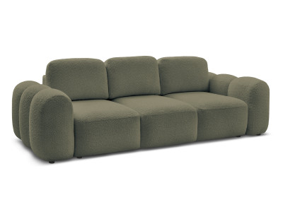 Canapé droit convertible coffre 3 places MONTAIGNE tissu bouclette
