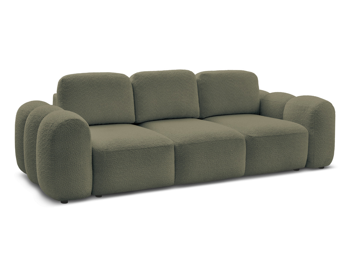 Canapé droit convertible 3 places MONTAIGNE tissu boucle