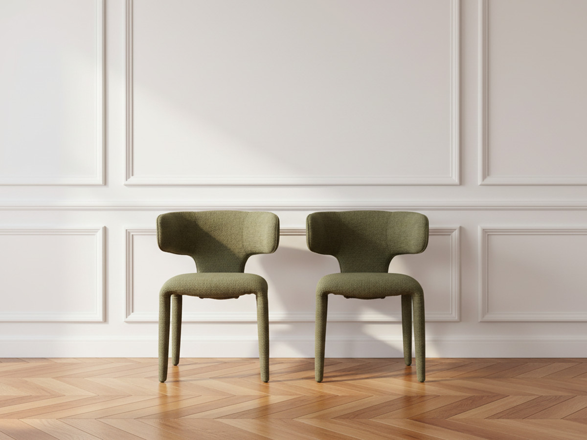 Lot de 2 chaises MILA texturé vert