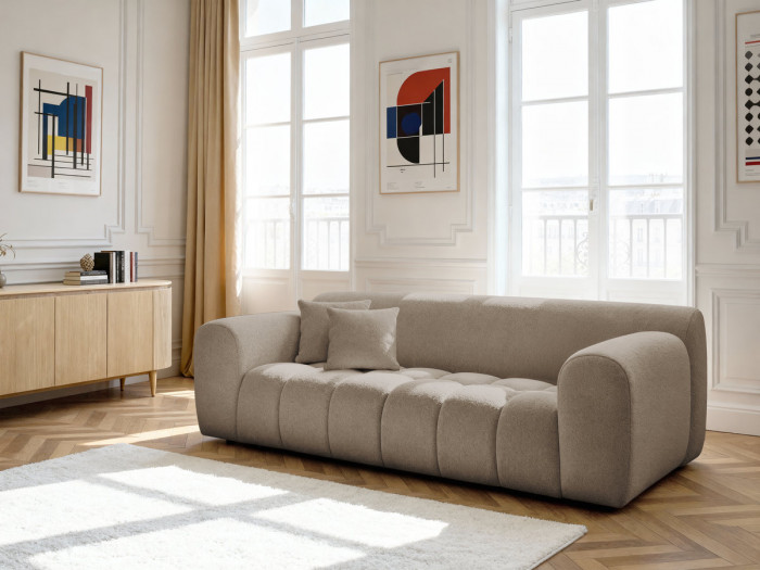 Canapé droit fixe 3 places MELISSE tissu chiné