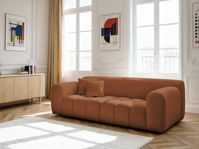 Canapé droit fixe 3 places MELISSE tissu chiné