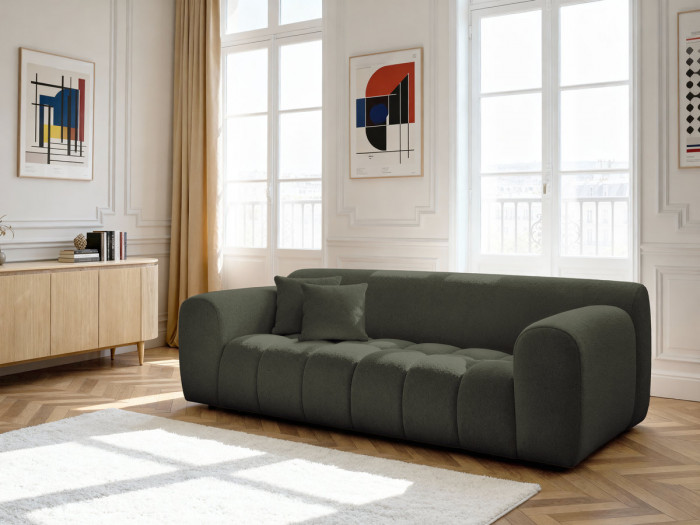 Canapé droit fixe 3 places MELISSE tissu chiné