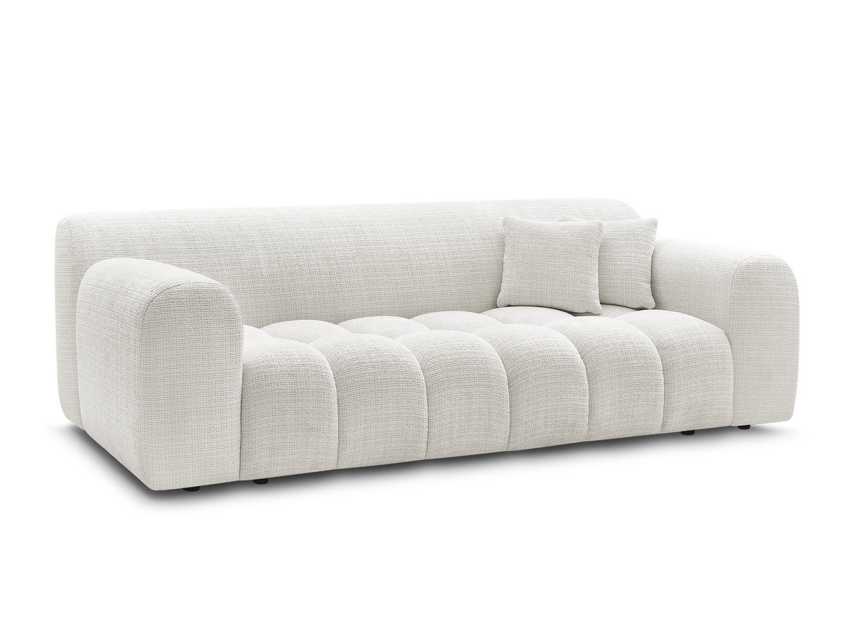 MELISSE 3-zits vaste rechte bank in structuurstof