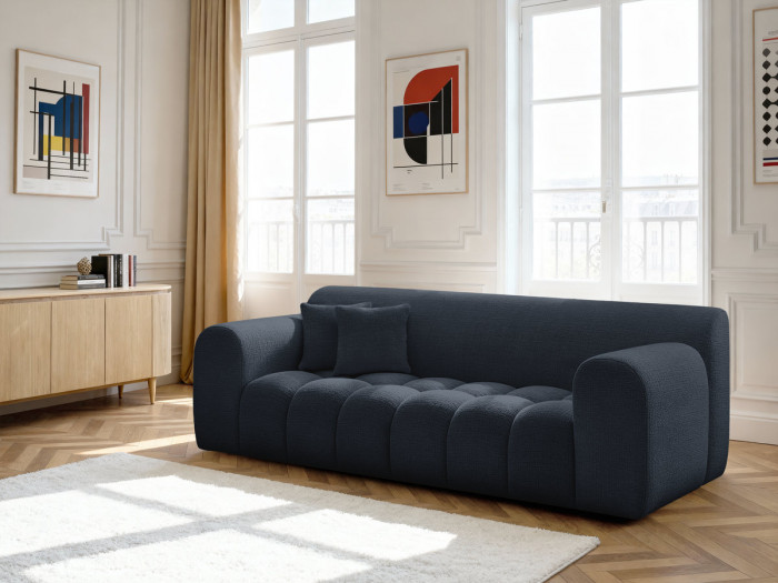 Canapé droit fixe 3 places MELISSE tissu texturé