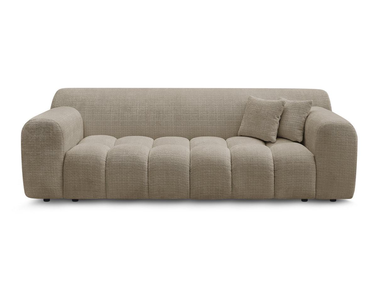 Canapé droit 3 places MELISSE texturé taupe — vue 4
